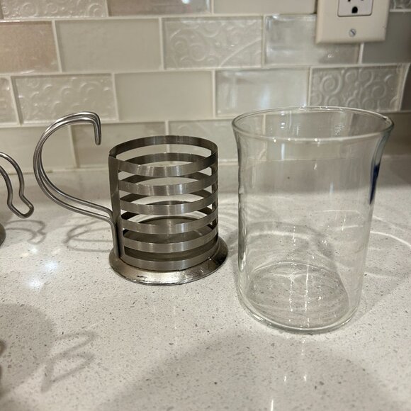 Mid-Century Modern Glass & Stainless Steel Coffee Tea Set – 7-Piece MOD Design - Picture 16 of 16